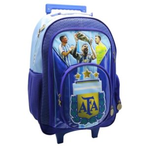 MOCHILA CRESKO "ARGENTINA CAMPEON DEL MUNDO" 18" C/CARRO (AF121)