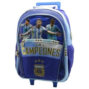 MOCHILA CRESKO "ARGENTINA CAMPEON DEL MUNDO" 18" C/CARRO (AF122)