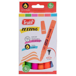 RESALTADOR TRABI FINO TEXTING FLUO X6 V/COLORES