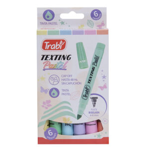RESALTADOR TRABI FINO TEXTING PASTEL X6 V/COLORES