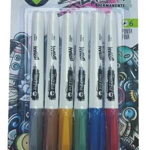 MARCADOR PIZZINI PUNTA FINA "METALIZADO" (1600CS5X6)