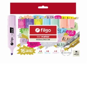 RESALTADOR FILGO TEXT MARKER X 16U. V/COLORES + METALIZADO (TXM-E16-SUR2)