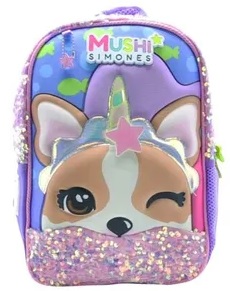 MOCHILA CRESKO SIMONES LENTEJUELAS 12" ESPALDA V/LICENCIAS (SI119) (SI120) (SI121)