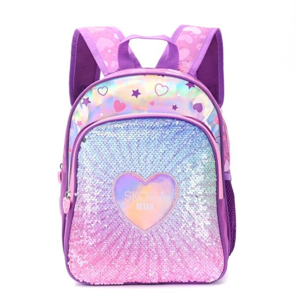 MOCHILA MODAX HELLO SKORA LENTEJUELAS ESPALDA 12" (35316)