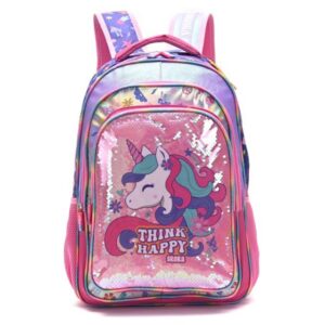 MOCHILA MODAX THINK HAPPY GLITTER UNICORNIO ESPALDA 18" (35366)