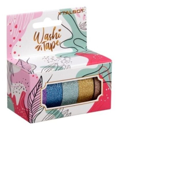 CINTA TALBOT WASHI TAPE 1.5 X3MTS. HANG TAG X5 GLITTER/HOLOGRAFICA  (4805) (4804)
