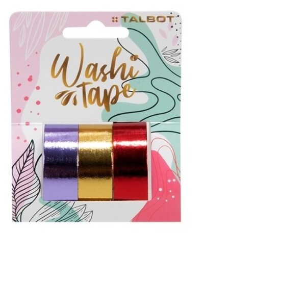 CINTA TALBOT WASHI TAPE 1.5 X3MTS. HANG TAG X3 METALLIC (4799)