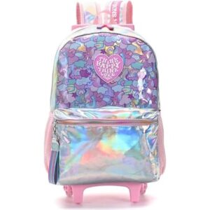 MOCHILA MODAX THINK HAPPY UNICORNIO HOLOGRAFICA C/CARRO 18" (35349)