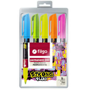 MARCADOR FILGO PERMANENTE 040 PTA FINA X 5U.FLUO (PM040-E5-FLU)