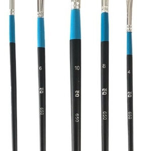 PINCEL EQ ARTE CHATO BLISTER X 5U. N°2/4/6/8/10 (650) SINTETICO