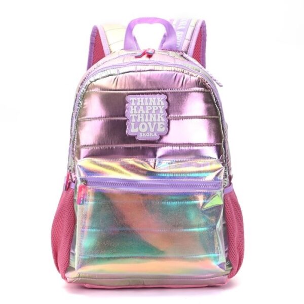 MOCHILA MODAX THINK HAPPY MATELASSE HOLOGRAMA ESPALDA 18" (35326)