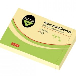 NOTAS AUTOADHESIVAS PIZZINI 125X75 100 HJS AMARILLAS (NA12575100)