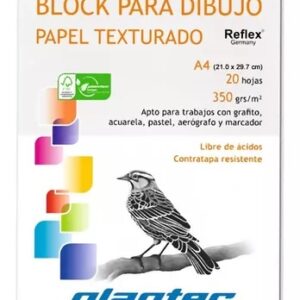 BLOCK DE DIBUJO PLANTEC EMBLOCADO TEXTURADO A4 20H 21 X 29.7 350GRS (15662)