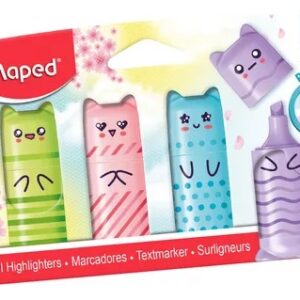 RESALTADOR MAPED PASTEL MINI CUTE BLISTER X 4 SURTIDO (743604)