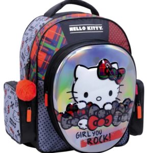 MOCHILA WABRO HELLO KITTY ROCK TERMOFORMADA ESPALDA 14" (74313)
