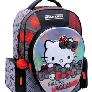 MOCHILA WABRO HELLO KITTY ROCK TERMOFORMADA ESPALDA 17" (74315)