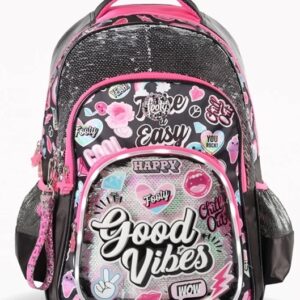 MOCHILA FOOTY GOOD VIBES C/LUZ LED 18" ESPALDA (F2123)