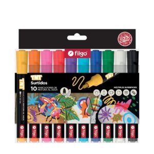 MARCADORES FILGO PINTURA AL AGUA TNT X10U SURTIDOS TRAZO MEDIO. (TNTM30-E10-SUR)