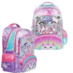 MOCHILA FOOTY MAKE UP C/LUZ LED ESPALDA 18" (F6333)