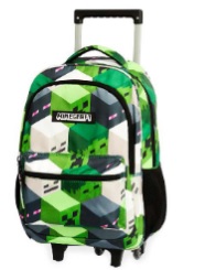 MOCHILA MOOVING MINECRAFT TROLLEY C/CARRO 18" (1636325)