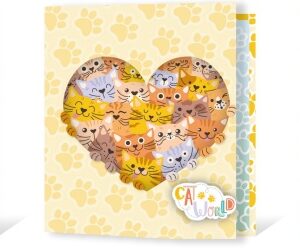 CARPETA REXON 3X40 HOLOGLITTER CAT WORLD