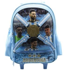 MOCHILA CRESKO "ARGENTINA CAMPEON DEL MUNDO MEDALLA"  16" C/CARRO (AF115)