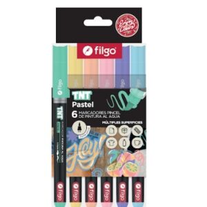 MARCADORES FILGO PINTURA AL AGUA TNT PUNTA PINCEL X6U SURTIDOS.(TNTBSH-E6-PAS)