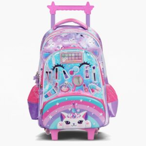 MOCHILA FOOTY MAKE UP C/LUZ LED C/CARRO 18" (F6331)