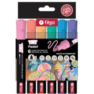 MARCADOR FILGO PASTEL PINTURA AL AGUA  TNT X6U SURTIDOS TRAZO MEDIO  (TNTM30-E6-PAS)