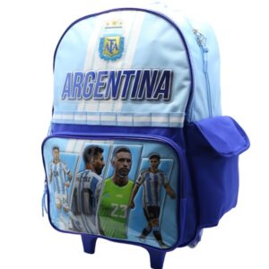 MOCHILA CRESKO "ARGENTINA CAMPEON DEL MUNDO" 18" C/CARRO (AF119)