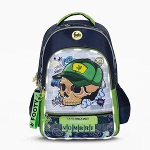 MOCHILA FOOTY SKULL C/LUZ LED C/CARRO 18" (F6371)