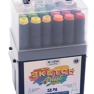 MARCADOR MOOVING DOBLE PUNTA SKETCH ARTIST X24 COLORES (3022224)