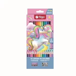 LAPICES DE COLORES FILGO PINTO UNICORNIO X12U + GOMA + LAPIZ (PN201-E12-FTSY4)