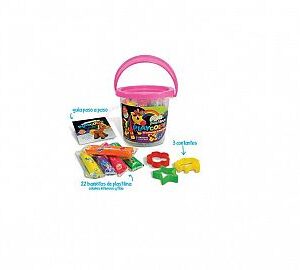 BALDE PLAYCOLOR PLASTILINA X 22U. + 3 CORTANTES (850001)