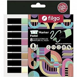 MARCADORES FILGO PINTURA AL AGUA TNT X8U PASTEL TRAZO MEDIO (TNTMKR-E8-PAS)