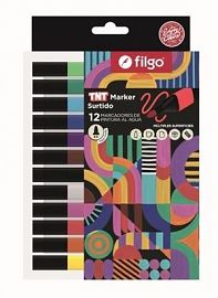 MARCADORES FILGO PINTURA AL AGUA TNT X12U SURTIDO TRAZO MEDIO (TNTMKR-E12-PAS)
