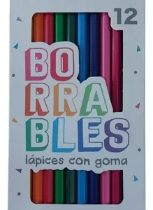 LAPICES DE COLOR KIRUKI BORRABLES X12U (600008)