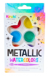 ACUARELA KIRUKI METALICOS X8U C/PINCEL (900004)