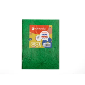 CUADERNO SKYCOLOR 16x21 T/D x 57gs x 84 hjs. RAYADO FORRADO VERDE (CC57AG-84)