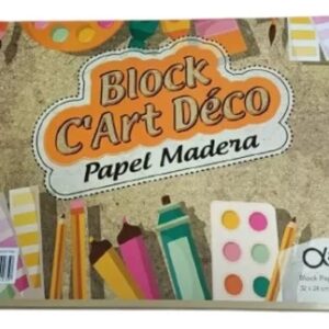 BLOCK GLOSS CARTULINA ENTRETENIDA 30H 32X24 PAPEL MADERA (99108)