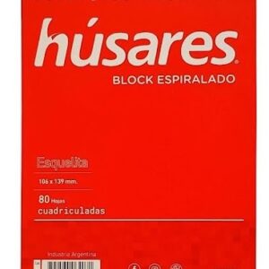 BLOCK HUSARES ESQUELITA X80H C/ESP CUADRICULADO (6407)