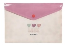 SOBRE PLASTICO IBICRAFT A5 C/BOTON LOVE (76797)