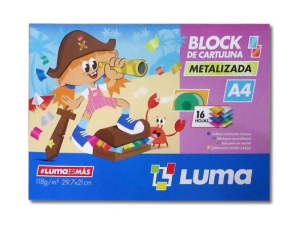 BLOCK DE DIBUJO LUMA N°4 METALIZADO 16H. (81-40)