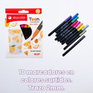 MARCADOR SKYCOLOR TEEN P/VIDRIO X10U (JJ205623-VI)