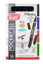 MARCADOR TRABI POCKET 311 DOBLE PUNTA X12U C/U (31105)