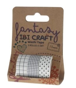 WASHI TAPE IBI CRAFT X3U 5MTS PATTERN (55796)