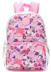 MOCHILA MODAX SMILE ESTAMPADA CON BORDE METALIZADO 17" (32140)