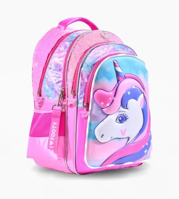 MOCHILA FOOTY UNICORNIO GLITTER ESPALDA 18" (F1963)