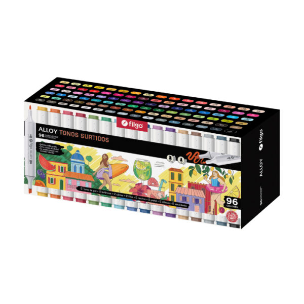 MARCADORES FILGO ALLOY DOBLE PUNTA TONOS SECUNDARIOS X96U (ALLYM-EM96-SUR)