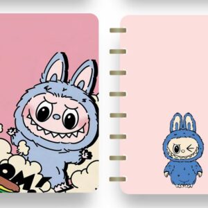 CUADERNO CON SISTEMA DE DISCOS A5 LABUBU ROSA